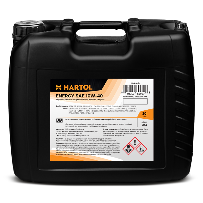 Олива моторна HARTOL Energy 10W-40